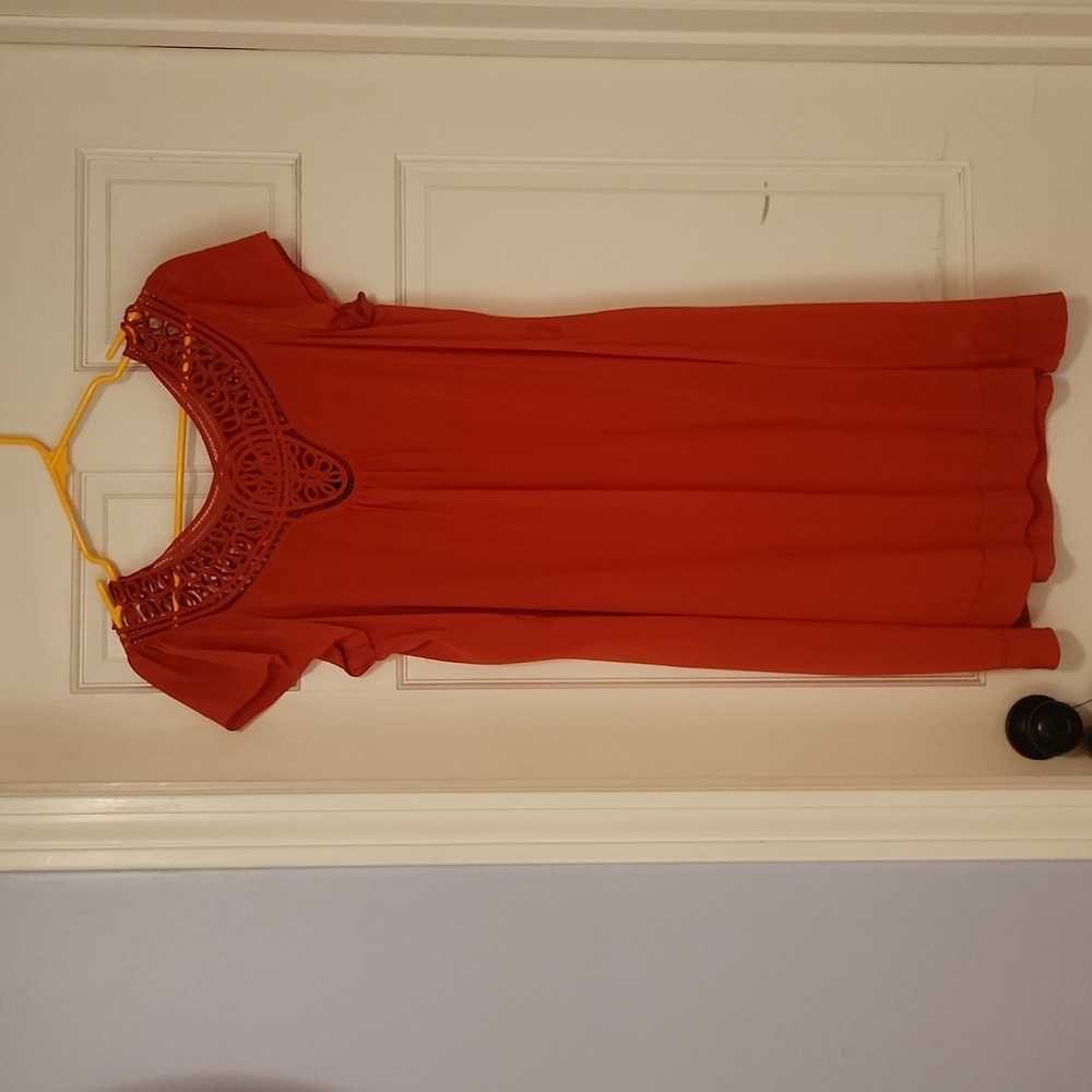 Banana Republic red silk lacy women's dress size medium